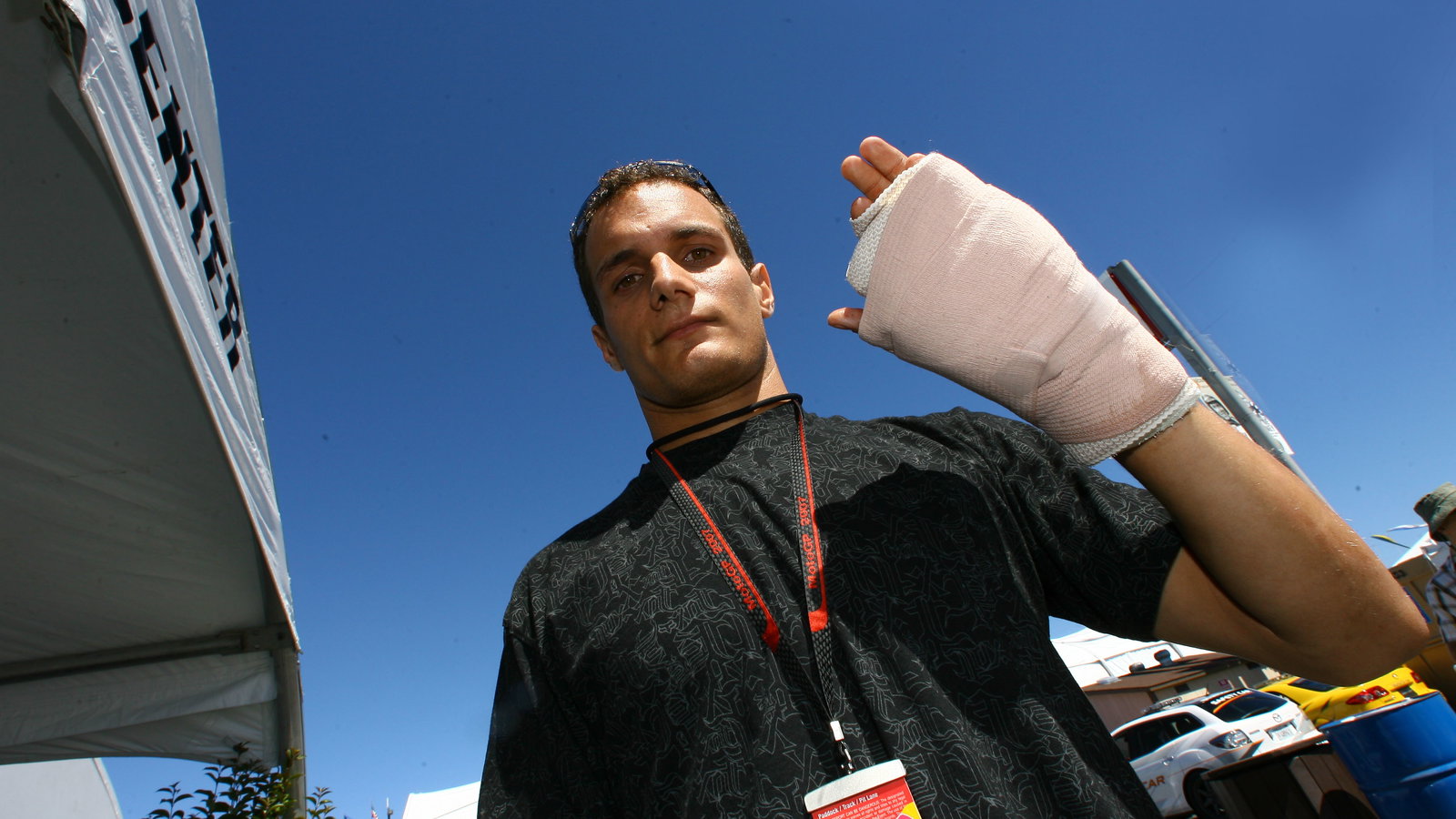 Hofmann with Injured hand, U.S. MotoGP 2007