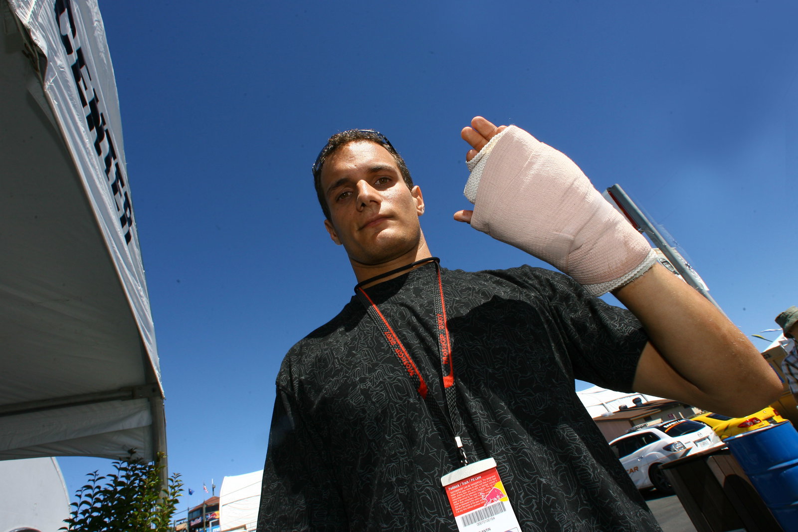 Hofmann with Injured hand, U.S. MotoGP 2007