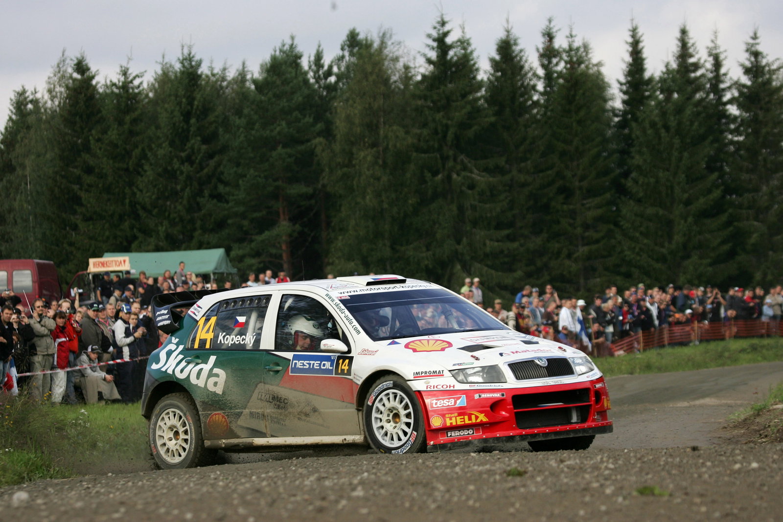 Jan Kopecky (CZE) / Filip Schovanek (CZE), Czech RT-Skoda Kopecky Fabia WRC. Rally Finland, 2nd-5th 