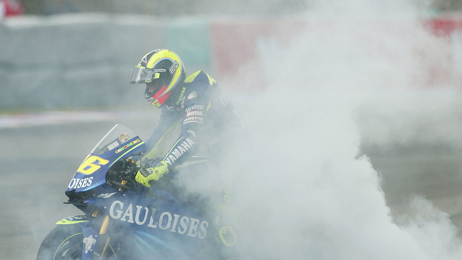 Rossi Burnout, Czech MotoGP Race, 2004