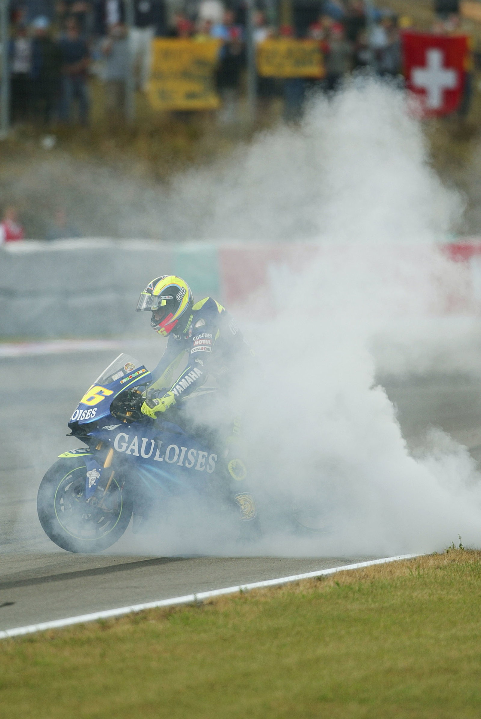 Rossi Burnout, Czech MotoGP Race, 2004