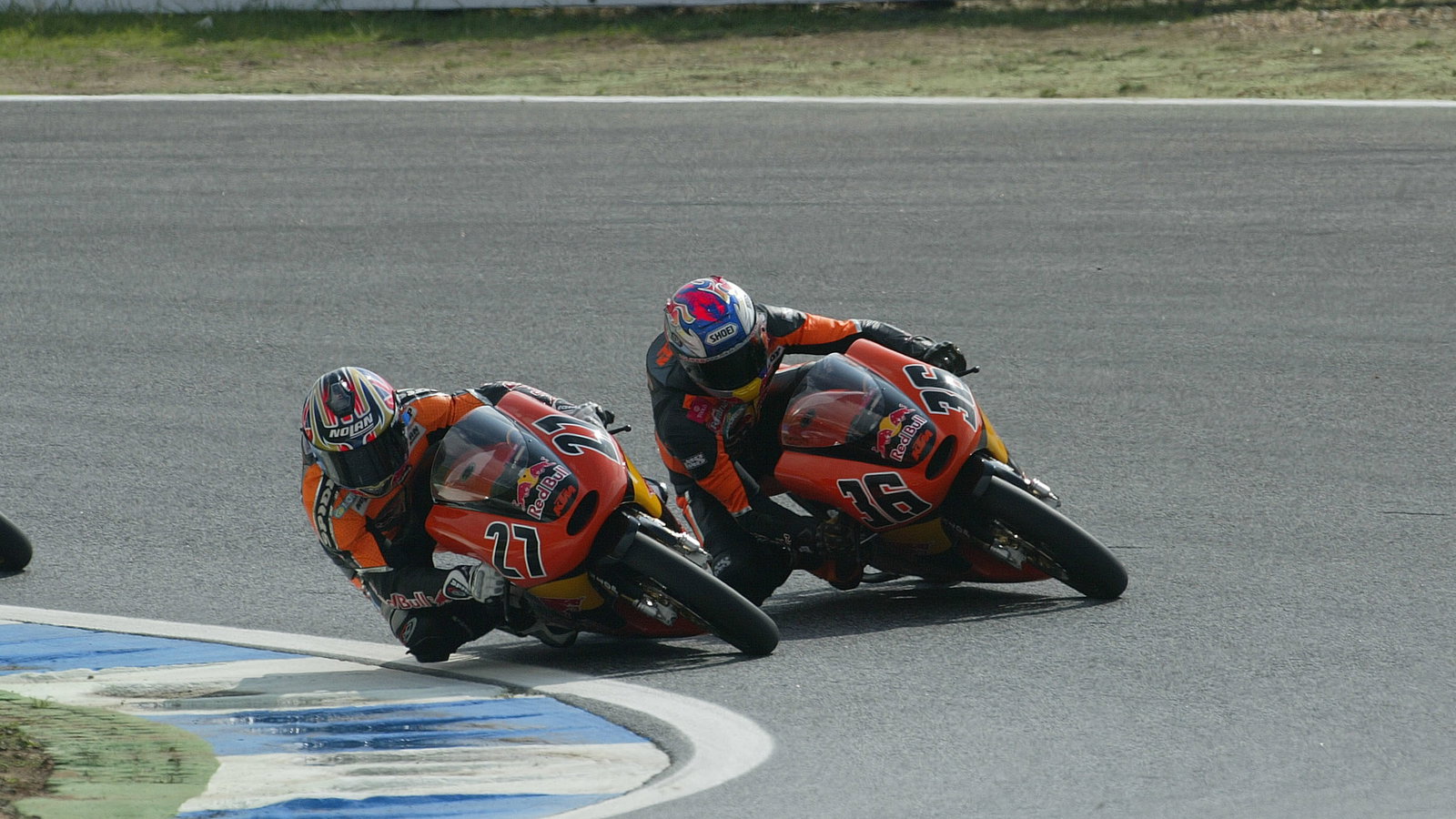 KTM team-mates Kallio and Stoner, Portuguese 125GP Race 2004
