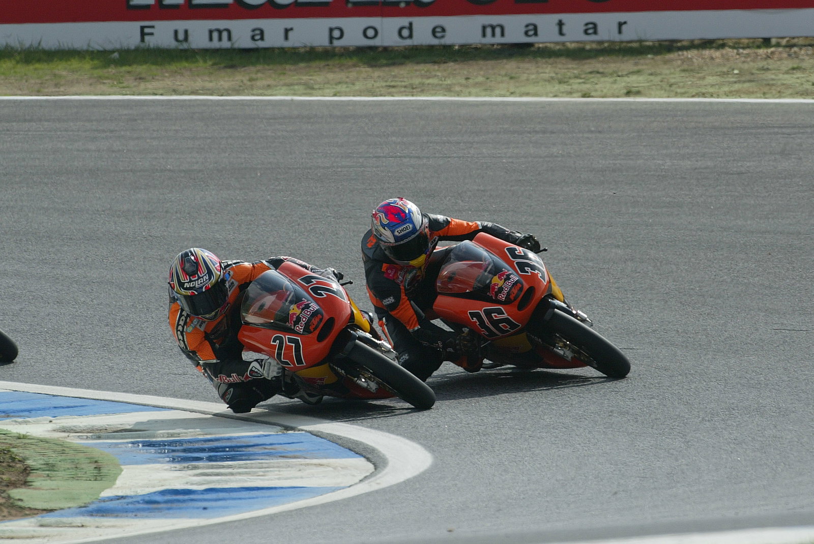 KTM team-mates Kallio and Stoner, Portuguese 125GP Race 2004