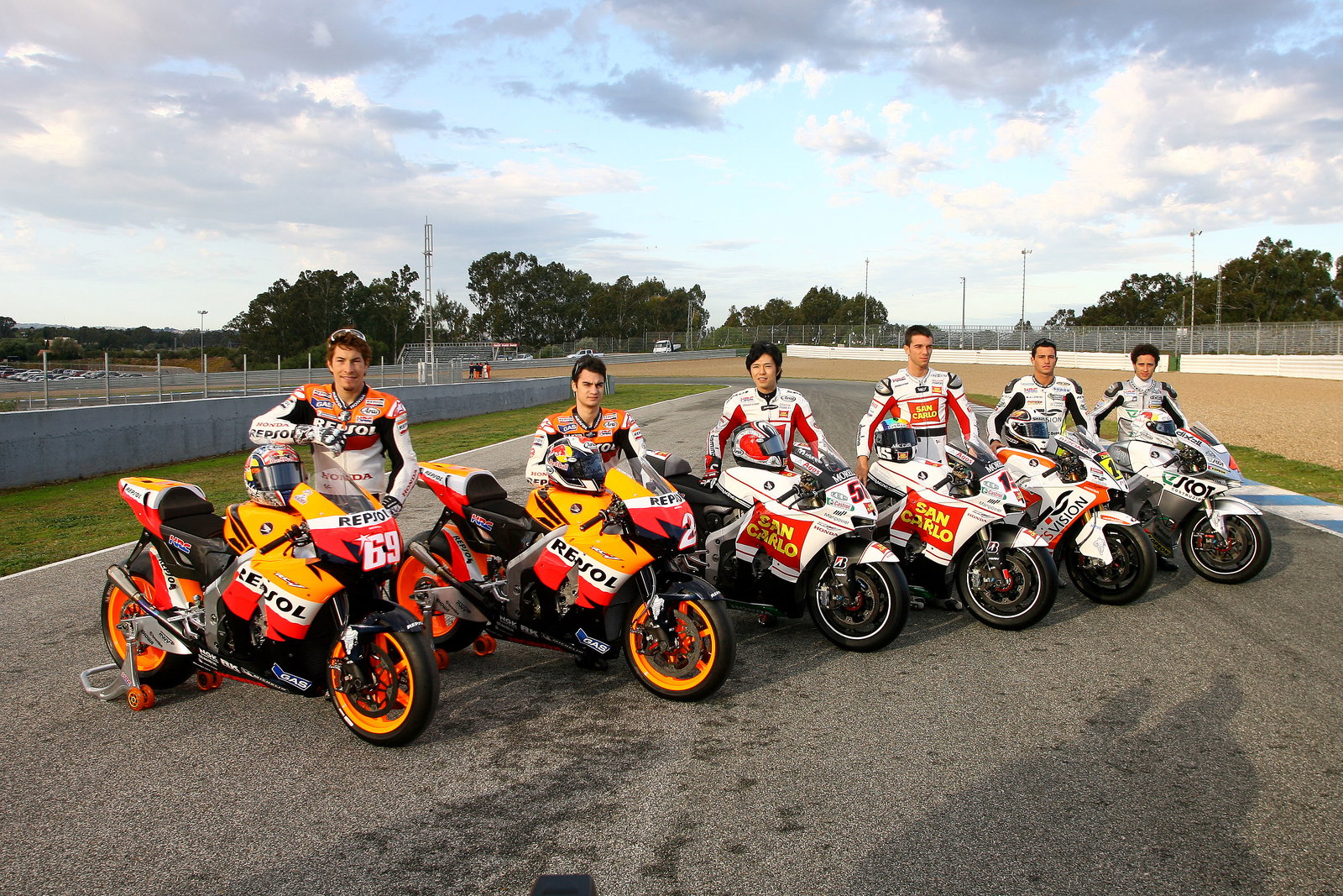 Hayden, Pedrosa, Nakano, DeAngeles, De Puniet, Dovizioso, Jerez MotoGP tests, February 2008