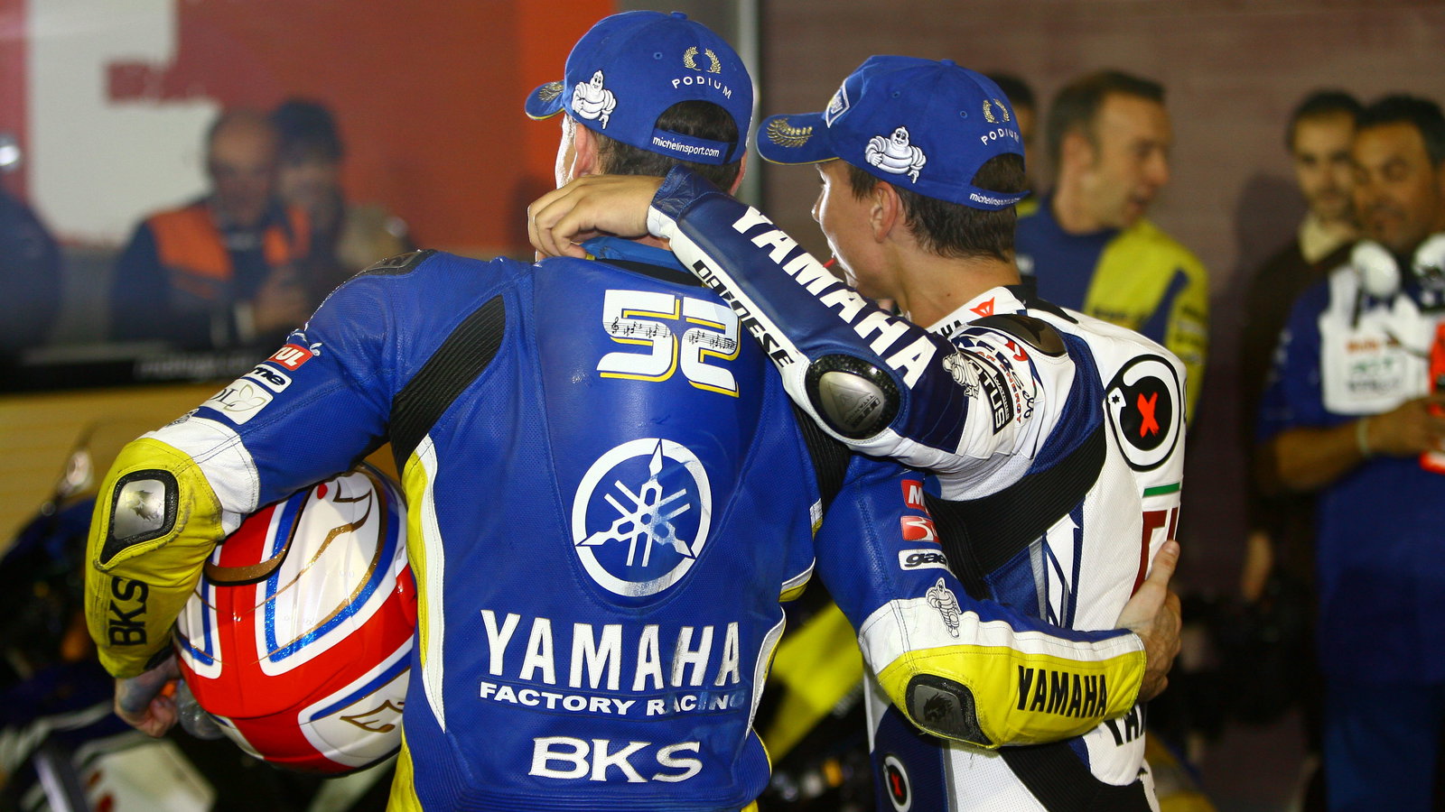Toseland and Lorenzo, Qatar MotoGP 2008