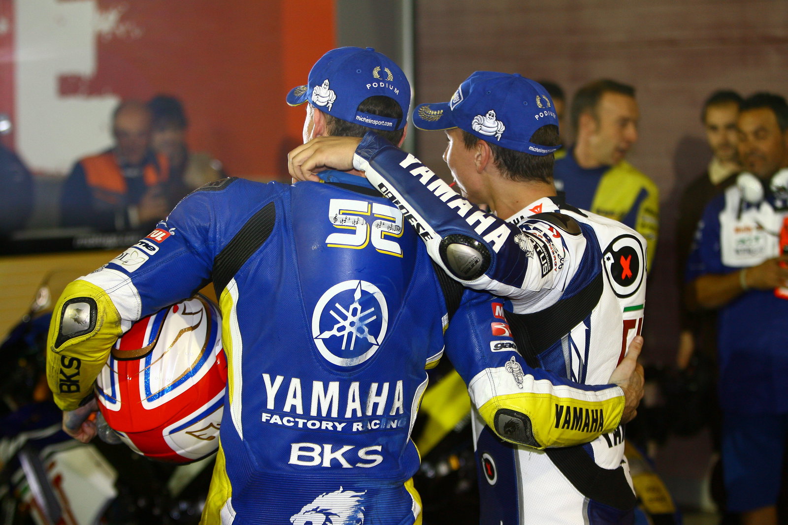 Toseland and Lorenzo, Qatar MotoGP 2008
