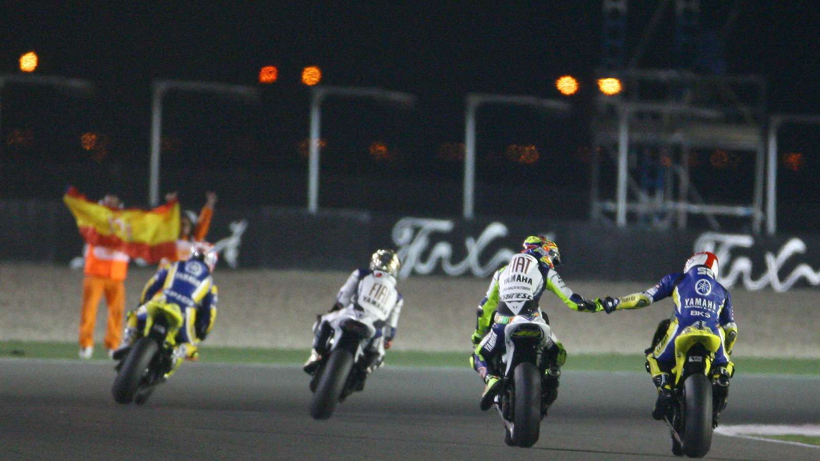 Rossi and Toseland, Qatar MotoGP Race 2008