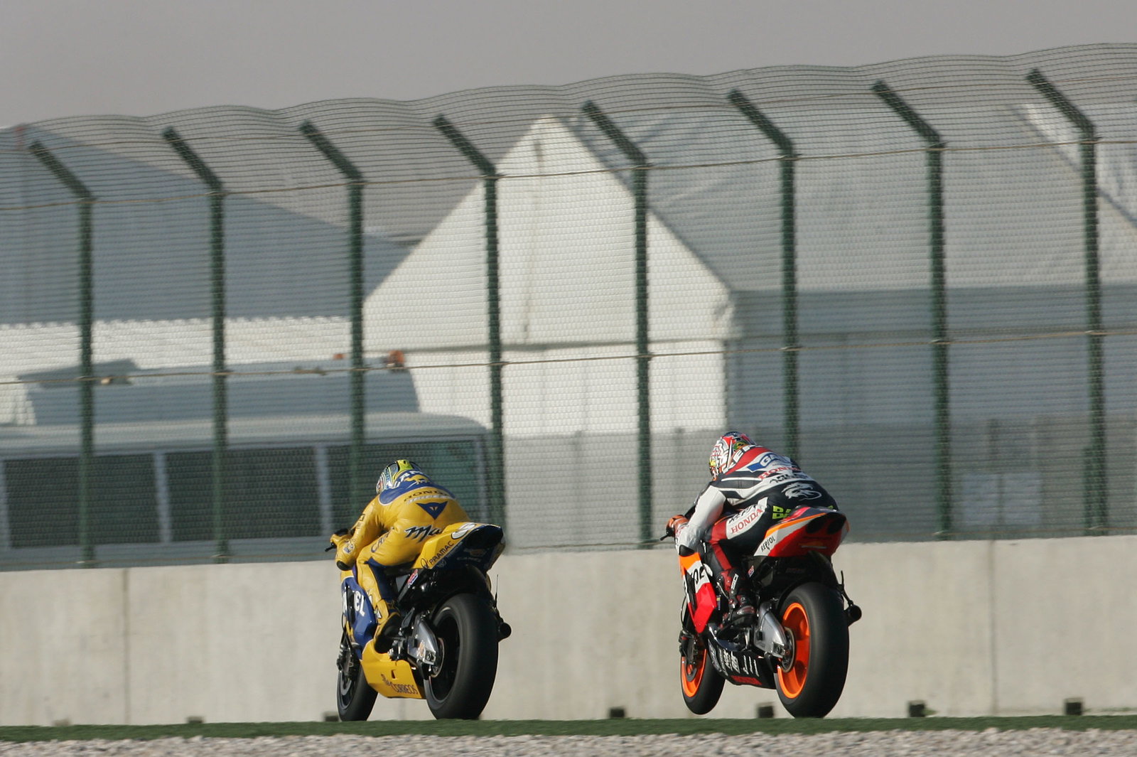 Biaggi and Barros, Qatar MotoGP, 2004