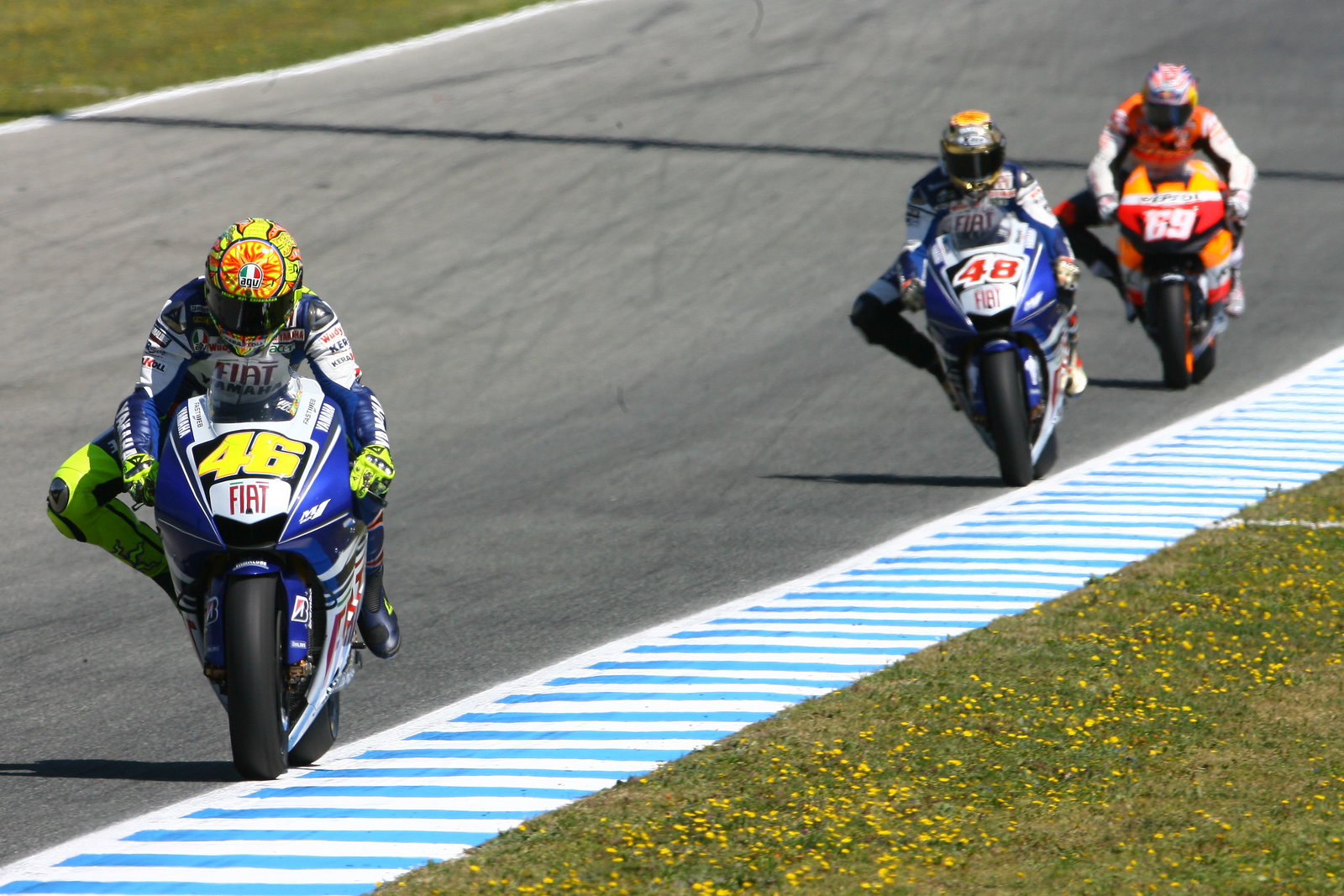 Rossi, Lorenzo, Hayden, Spanish MotoGP Race 2008