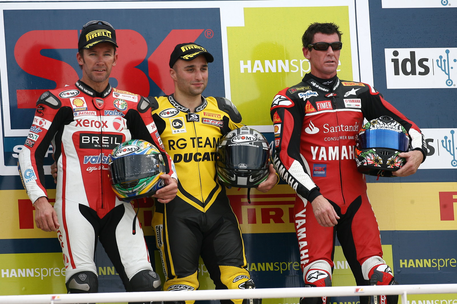 Bayliss, Lanzi, Corser, Valencia WSBK Race 1 2008