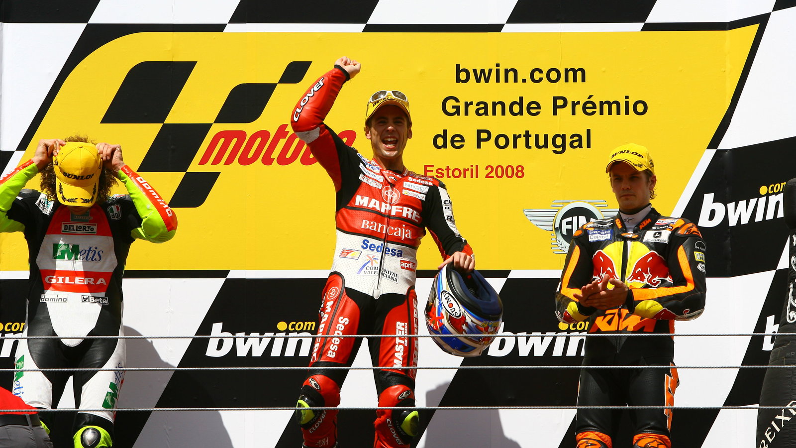 Bautista, Simoncelli, Kallio, Portuguese 250GP 2008