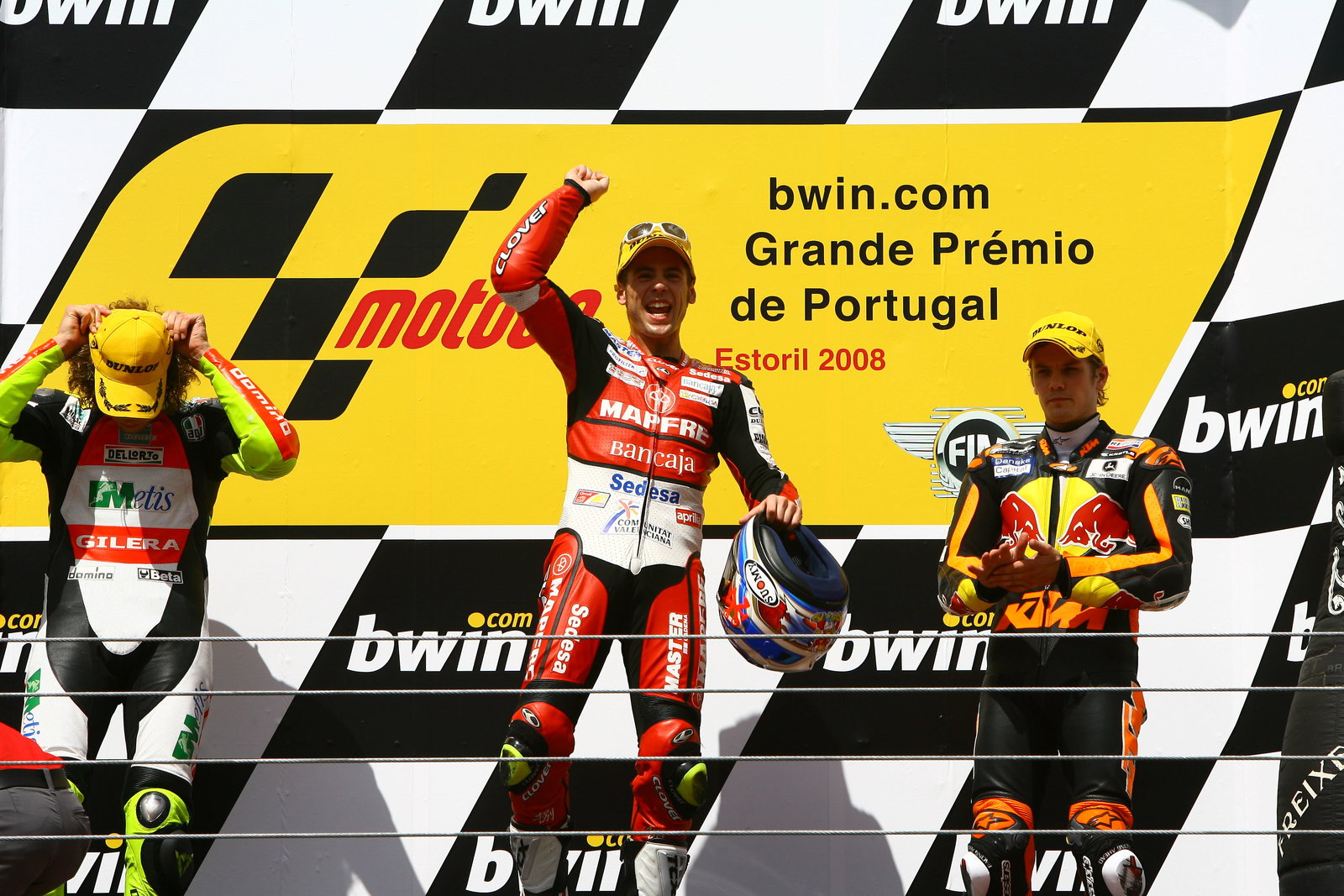 Bautista, Simoncelli, Kallio, Portuguese 250GP 2008