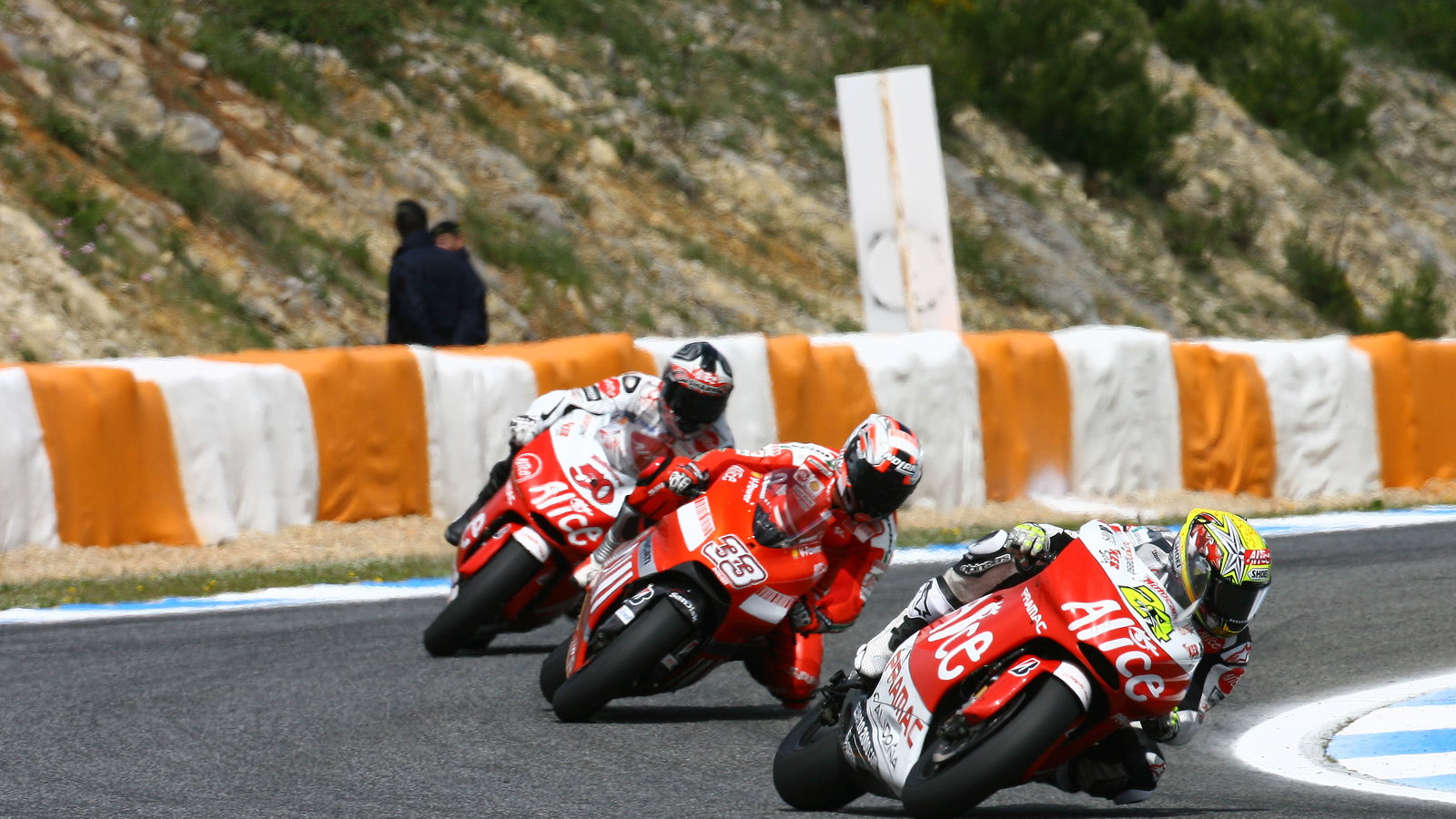Elias, Melandri, Guintoli, Portuguese MotoGP 2008