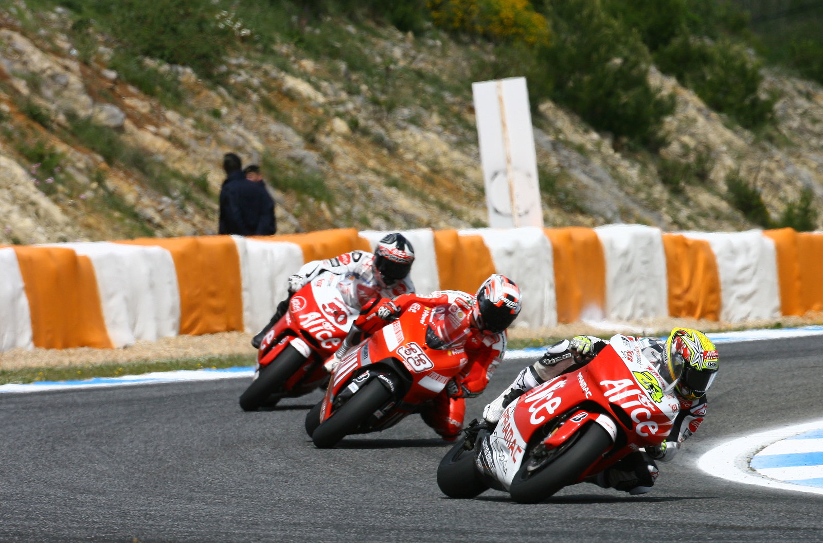 Elias, Melandri, Guintoli, Portuguese MotoGP 2008