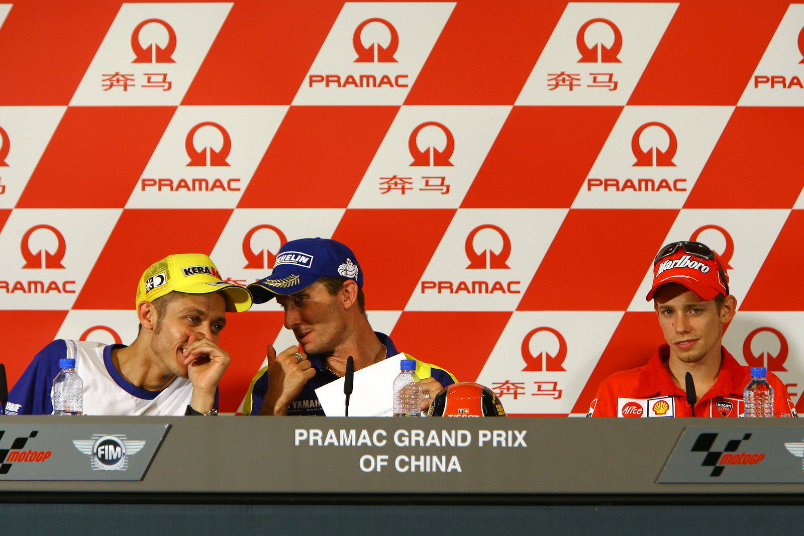 Rossi, Edwards and Stoner, Chinese MotoGP 2008
