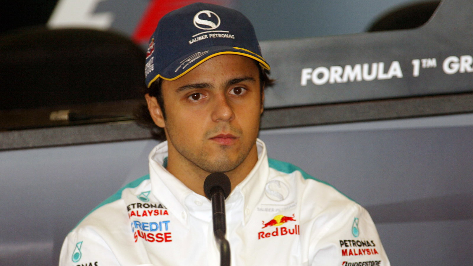 Felipe Massa faces the media in Thursday`s press conference at Interlagos