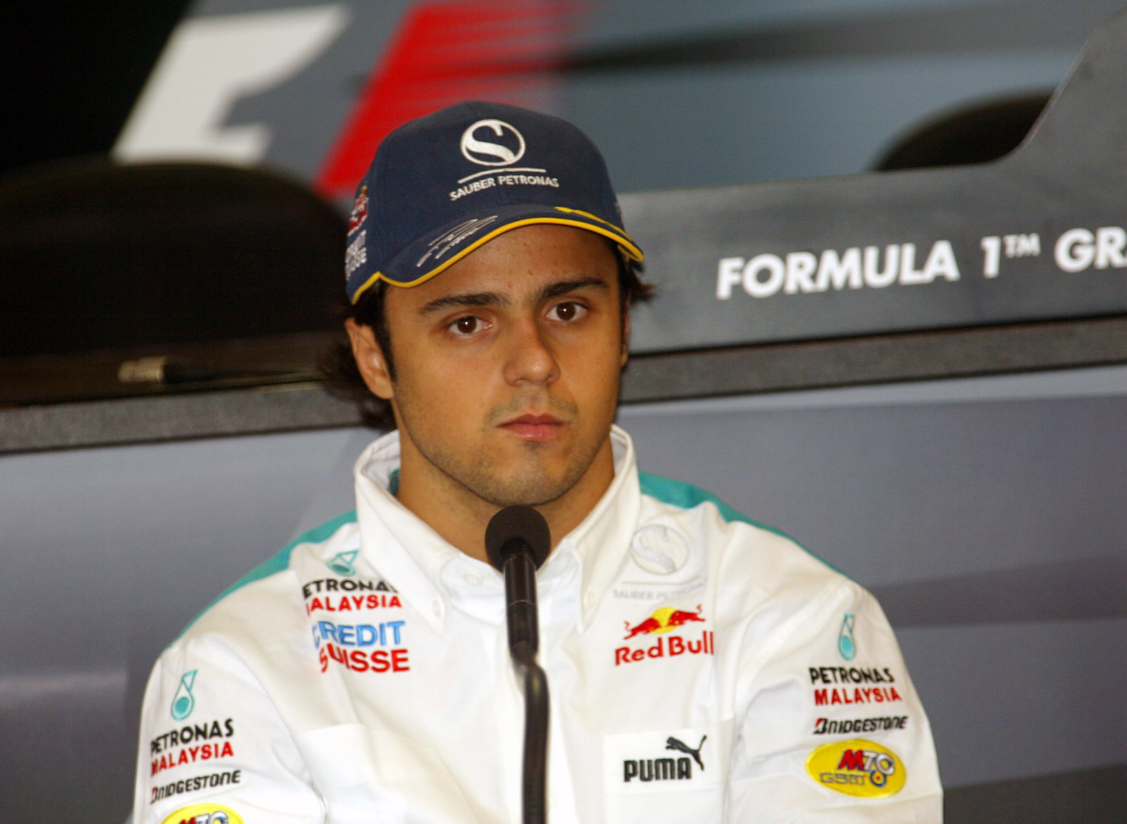 Felipe Massa faces the media in Thursday`s press conference at Interlagos