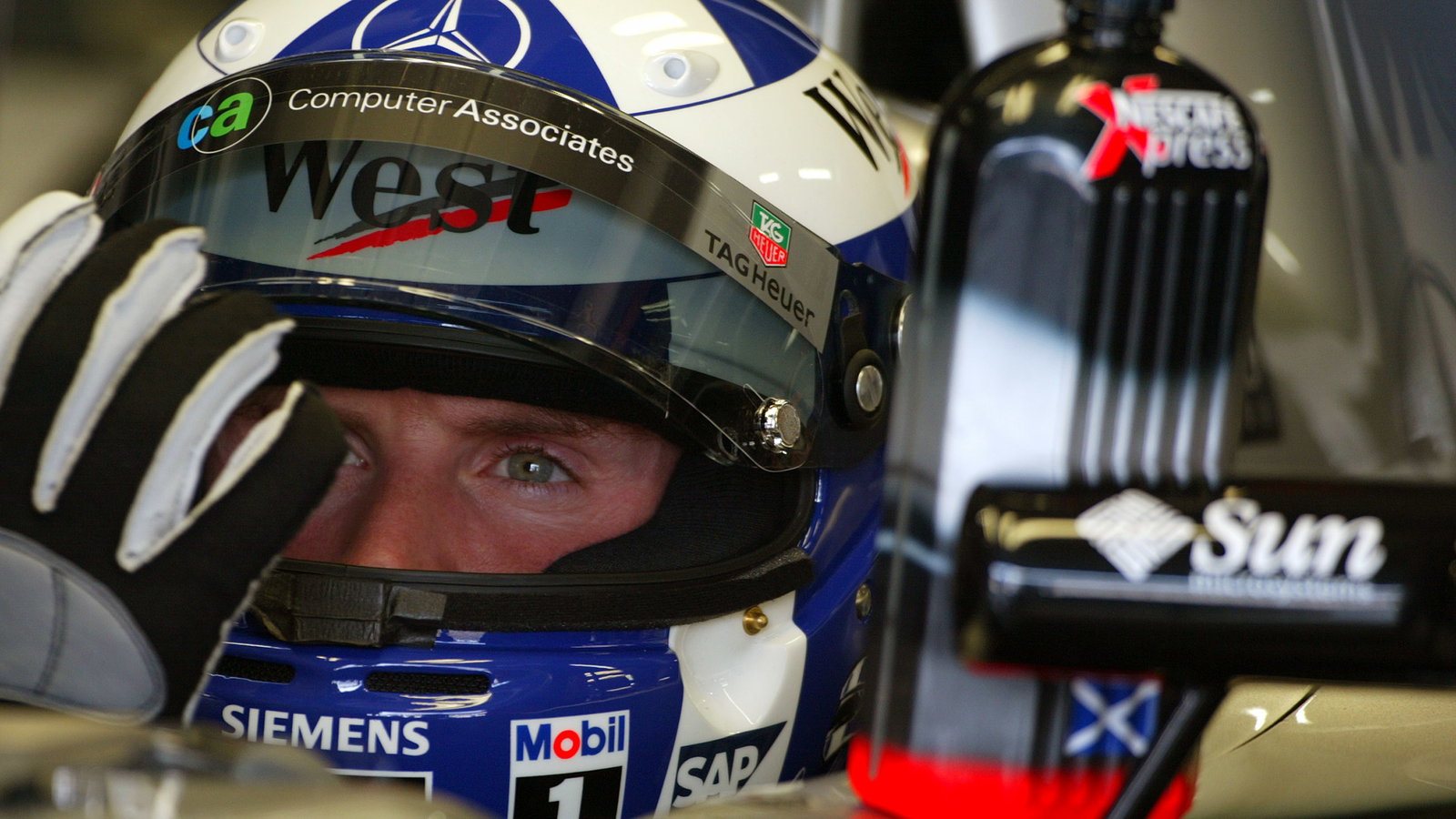 David Coulthard prepares to go out on track in Brazil