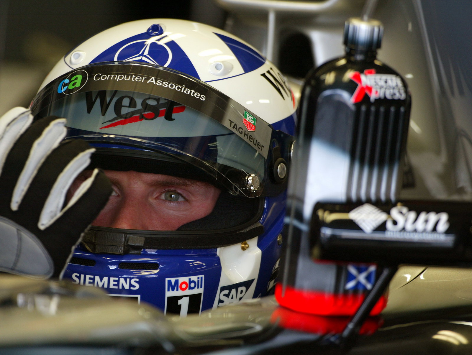 David Coulthard prepares to go out on track in Brazil