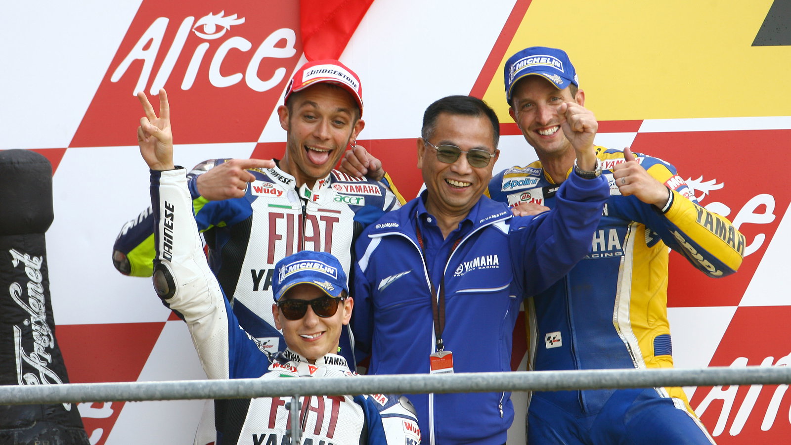 Lorenzo, Rossi, Furusawa and Edwards, French MotoGP Race 2008