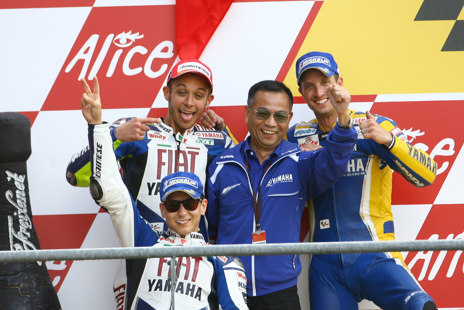 Lorenzo, Rossi, Furusawa and Edwards, French MotoGP Race 2008