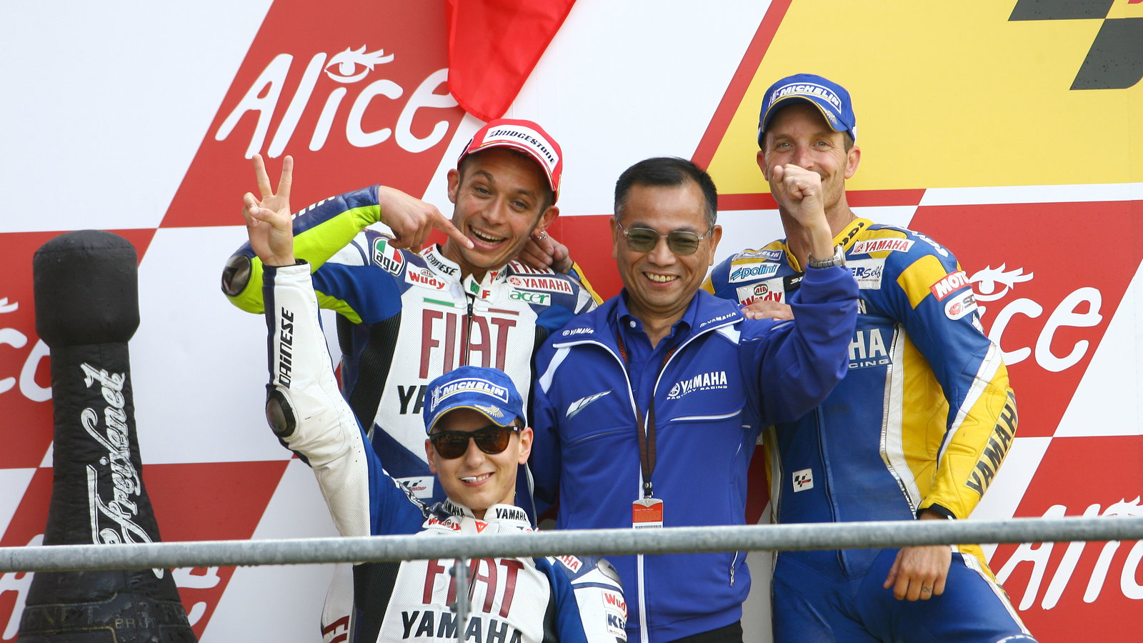 Lorenzo, Furusawa, Rossi and Edwards, French MotoGP Race 2008