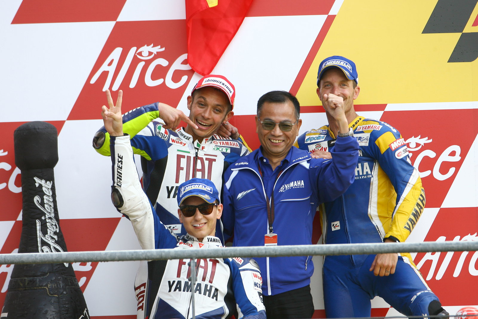 Lorenzo, Furusawa, Rossi and Edwards, French MotoGP Race 2008