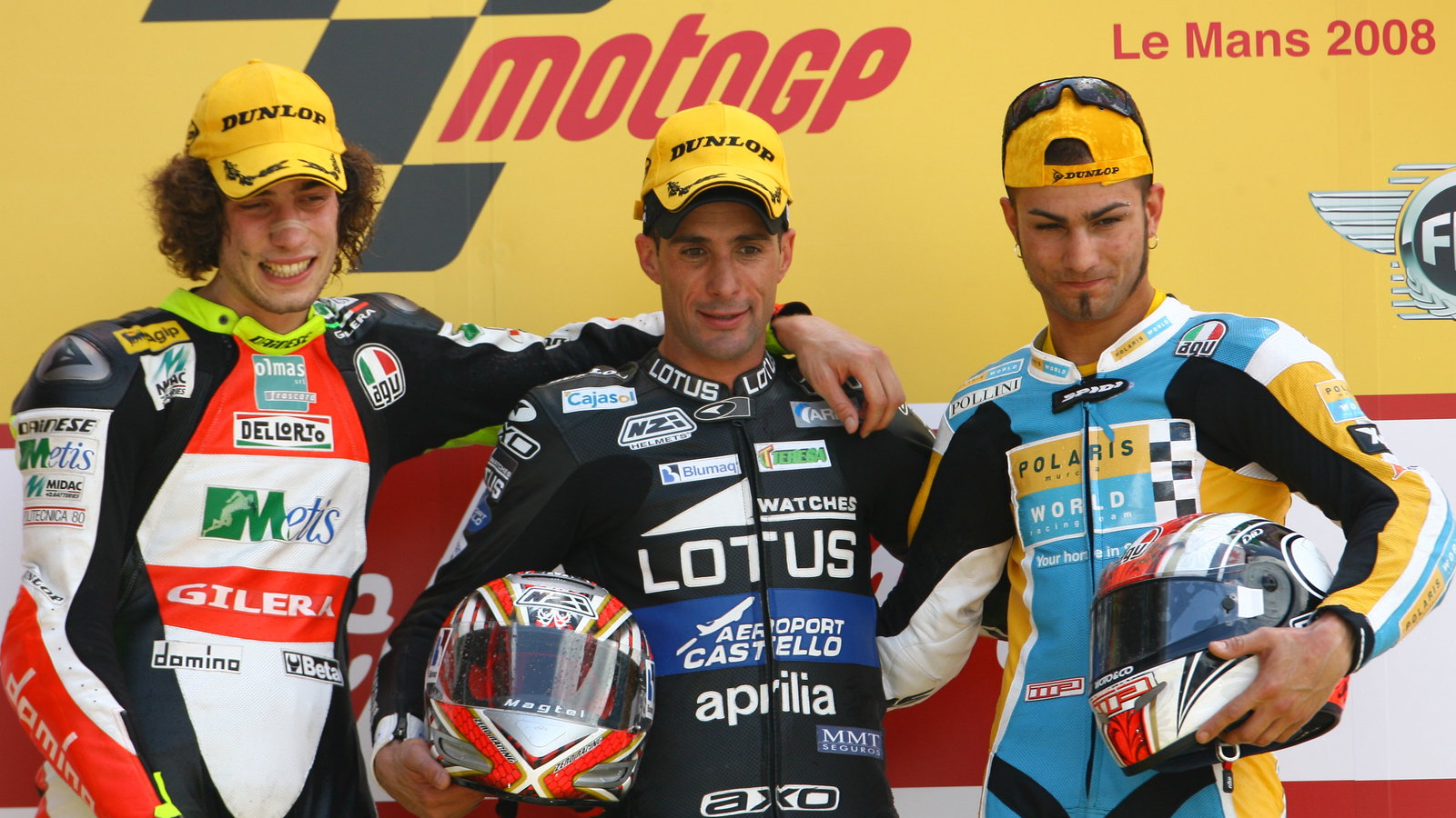 Simoncelli, Debon and Pasini, French 250GP Race 2008
