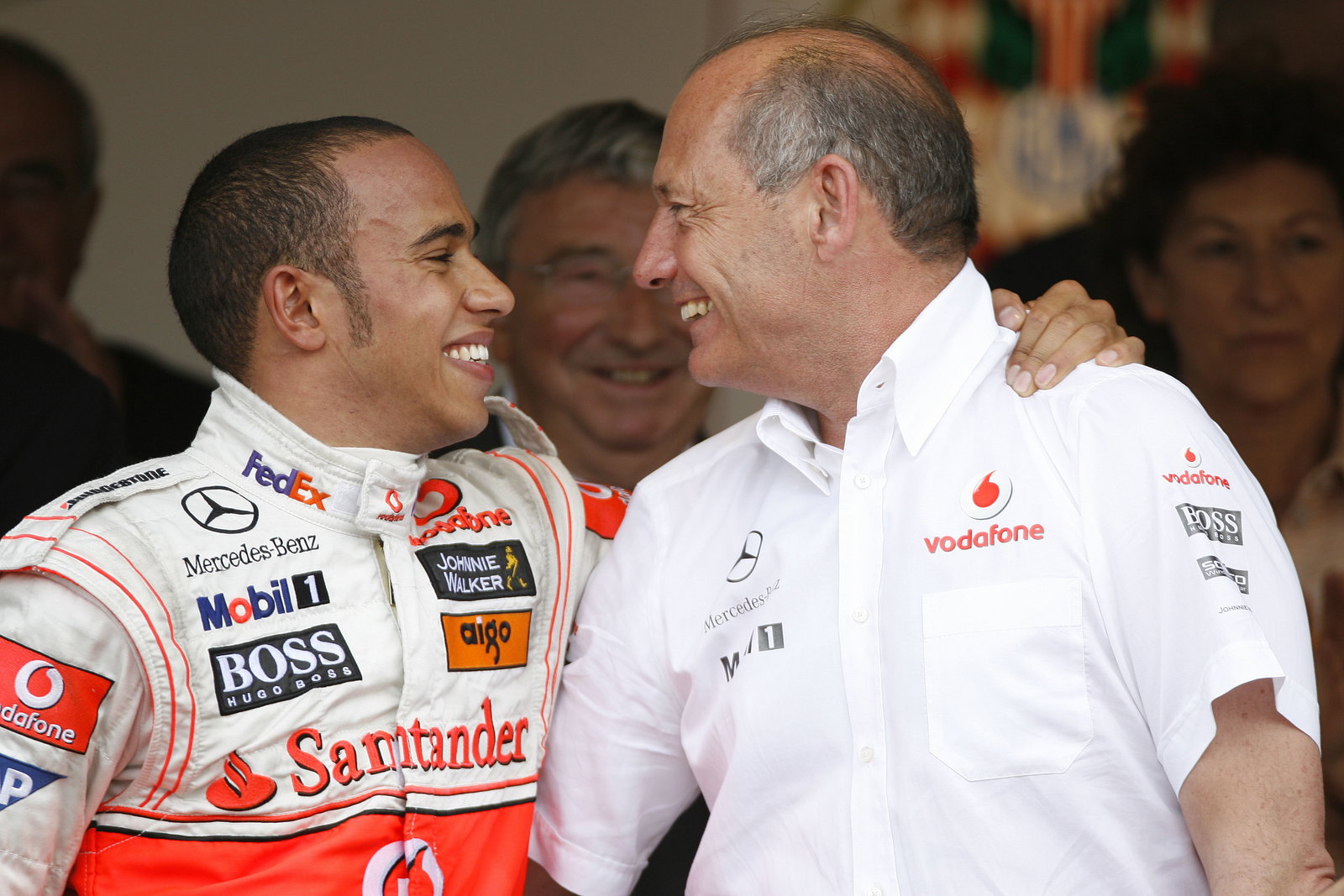 Lewis Hamilton (GBR) McLaren MP4-23, Ron Dennis (GBR) McLaren Team Principal, Monaco F1 Grand Prix, 