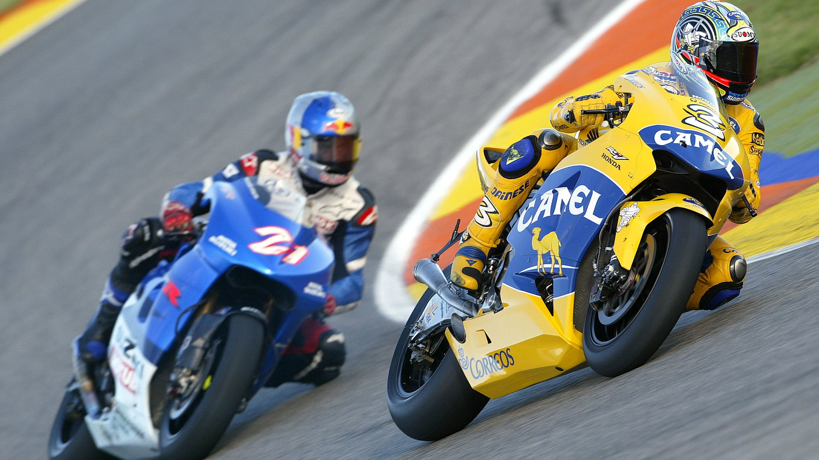 Biaggi, Hopkins, Valencia MotoGP 2004