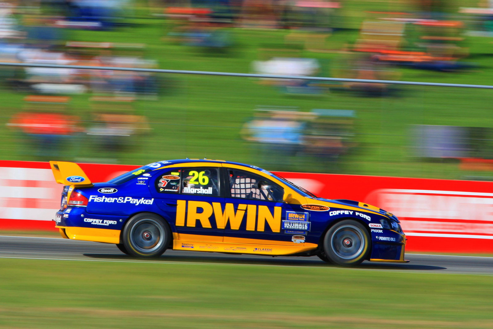 Marcus Marshall, (Aust) Irwin Tools Ford won all three races to win the roundBigpond 400 rd 4 V8 Su