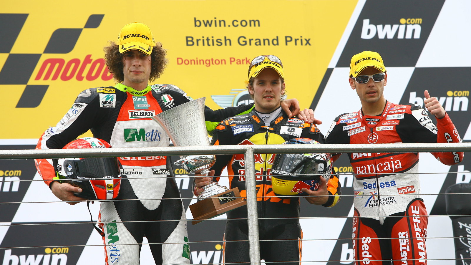 Simoncelli, Kallio, Bautista, British 250GP 2008