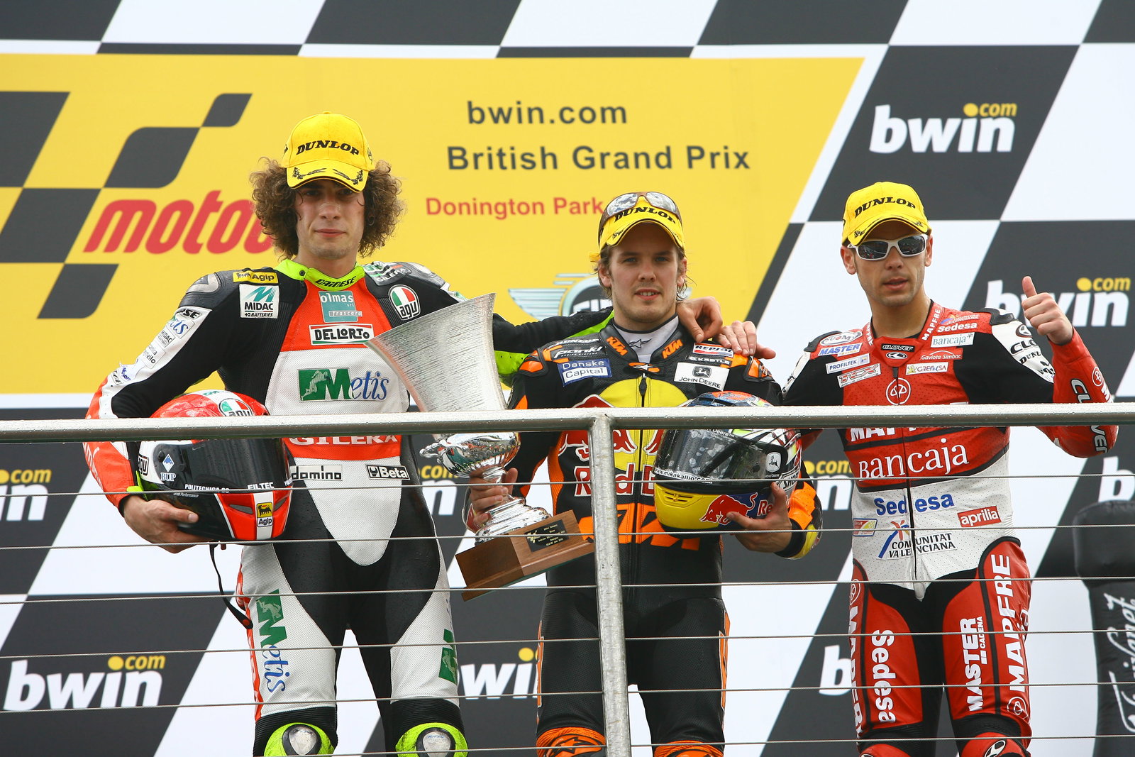 Simoncelli, Kallio, Bautista, British 250GP 2008