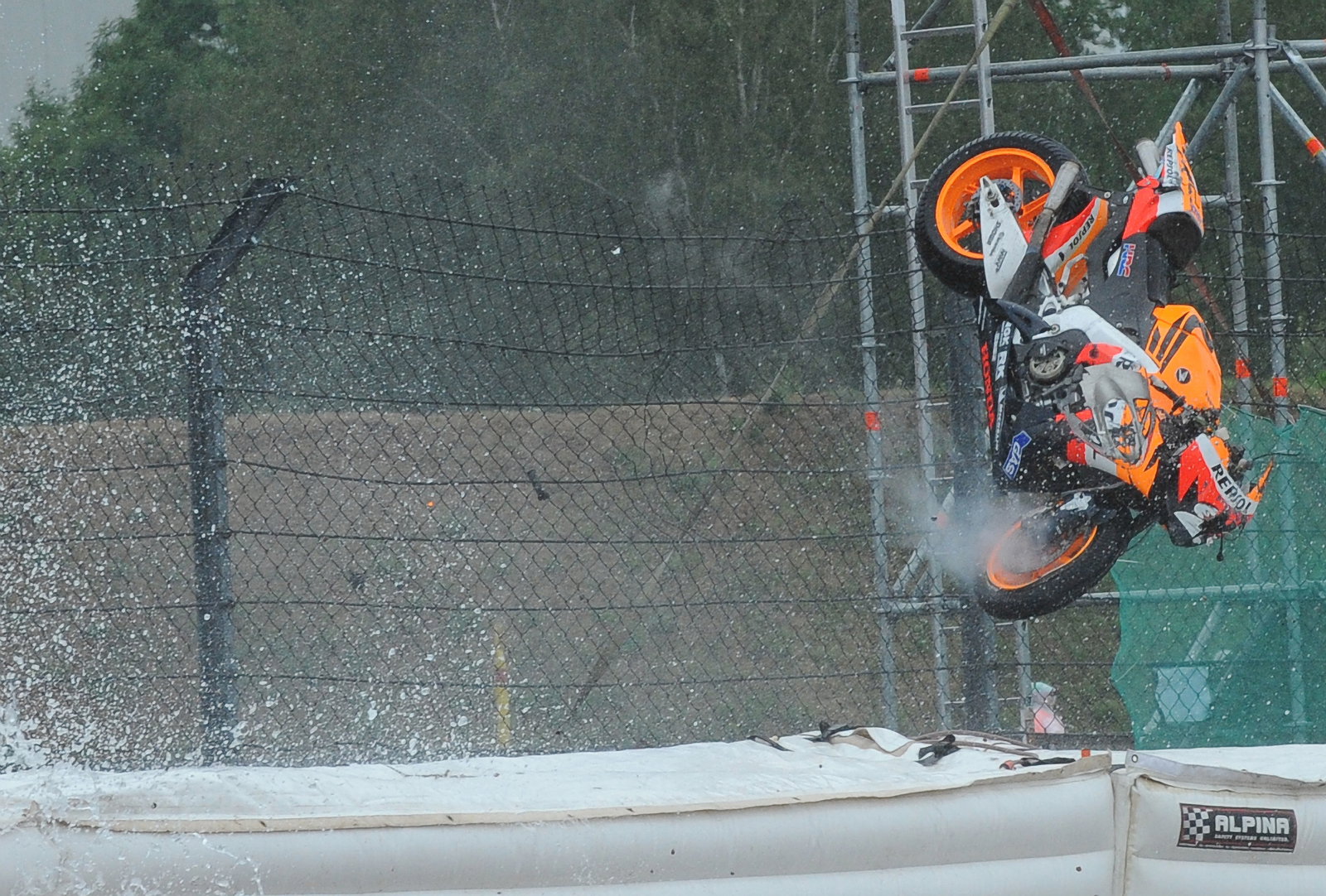 Pedrosa crash, German MotoGP 2008