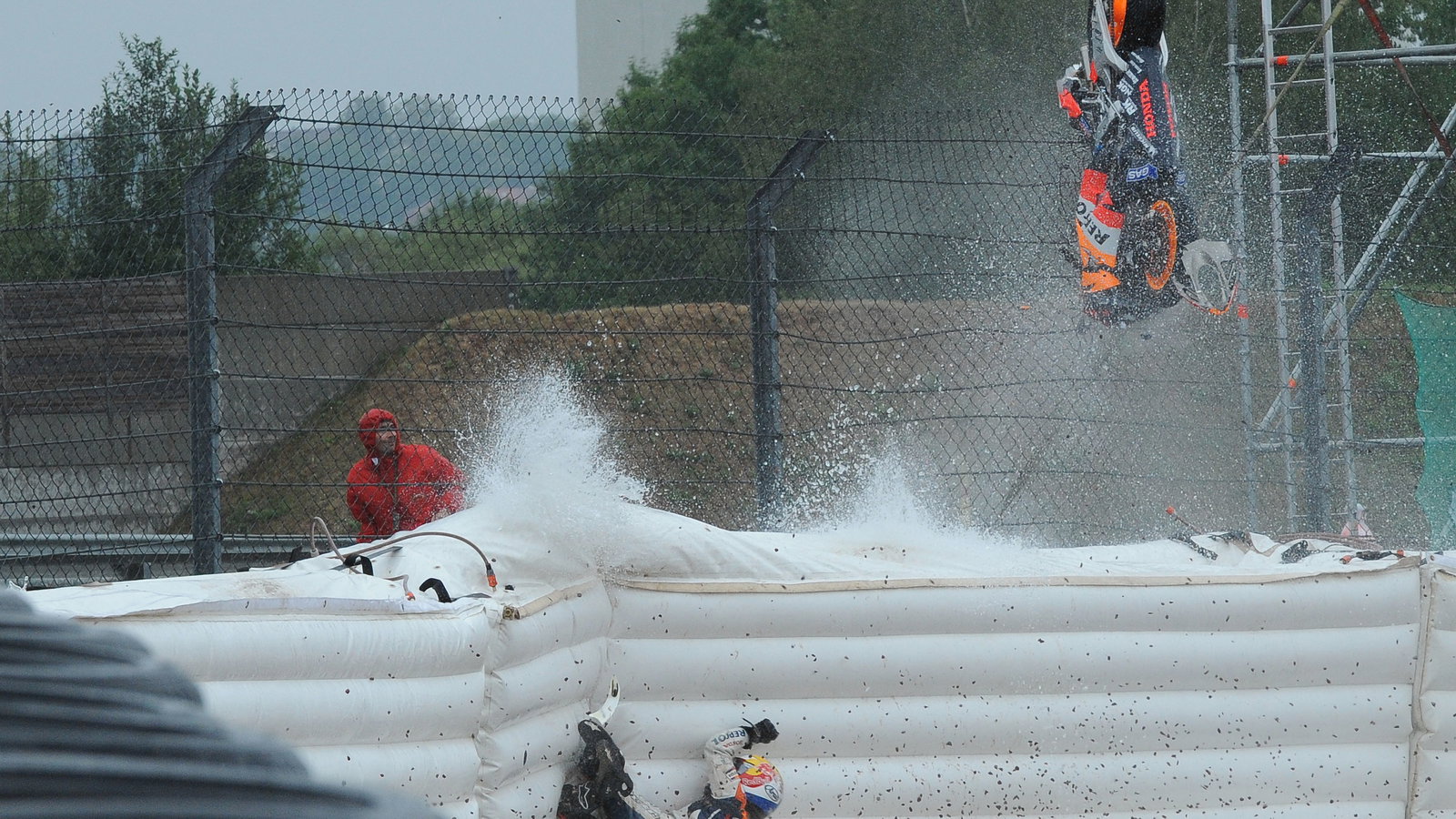 Pedrosa crash, German MotoGP 2008
