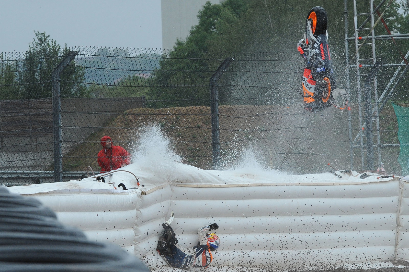 Pedrosa crash, German MotoGP 2008

