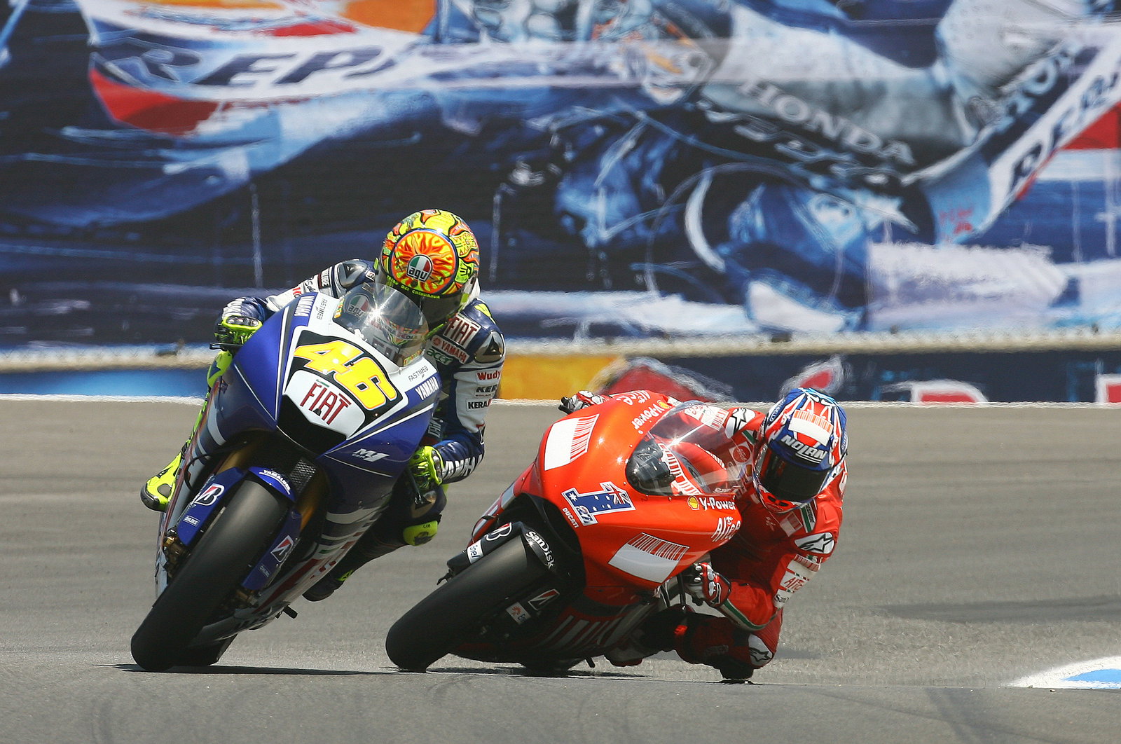 Rossi, Stoner, USA MotoGP 2008