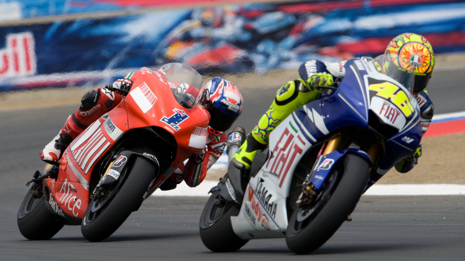 Stoner, Rossi, US MotoGP 2008