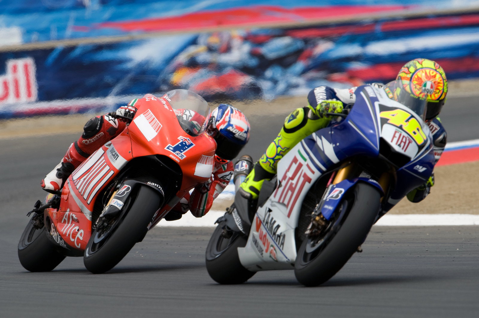 Stoner, Rossi, US MotoGP 2008