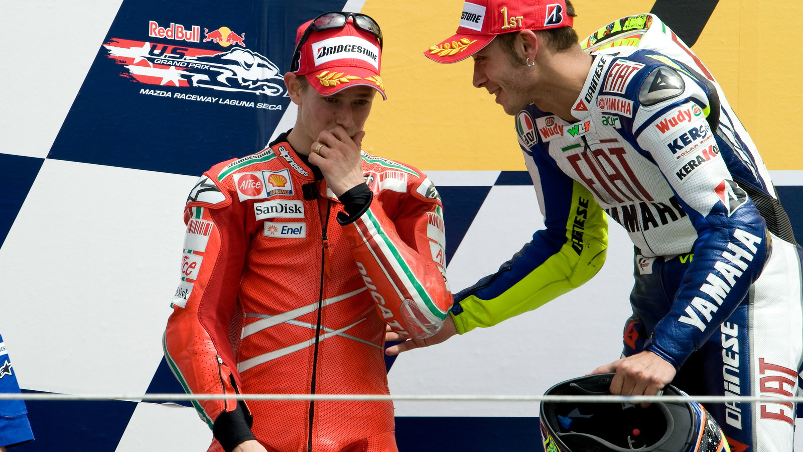 Stoner and Rossi, US MotoGP 2008