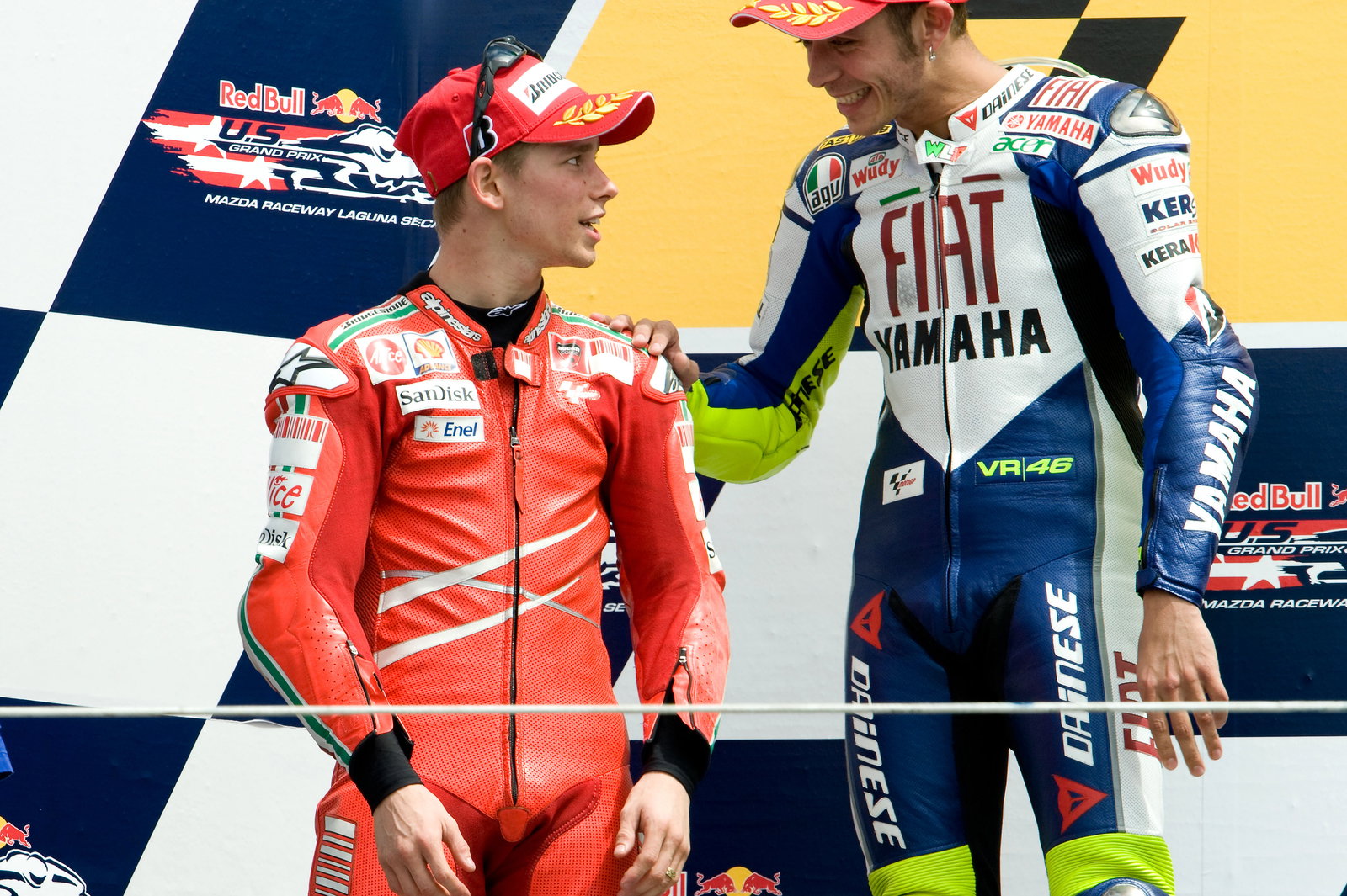 Stoner and Rossi, US MotoGP 2008