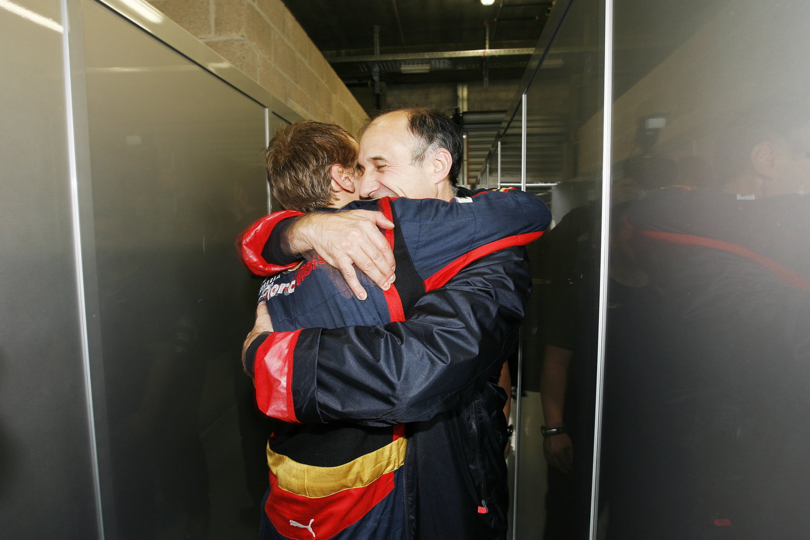 Sebastian Vettel (GER) Toro Rosso STR03, Franz Tost (AUT) Red Bull Sporting Director, Belgian F1 Gra