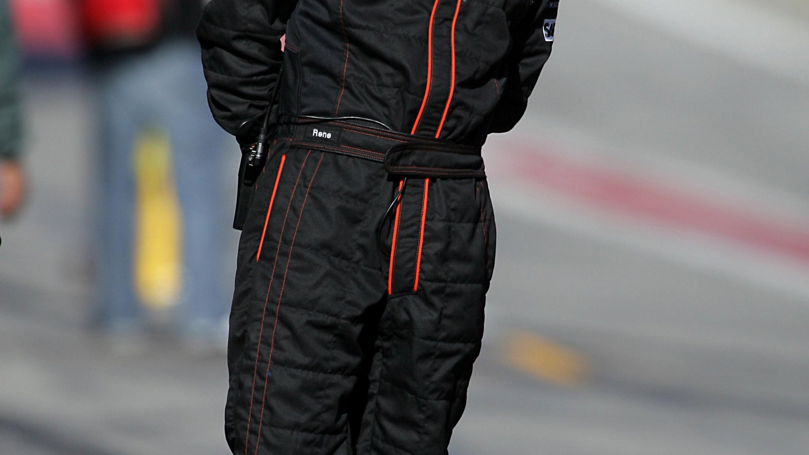 The new McLaren mechanics overalls as modelled at Barcelona testing