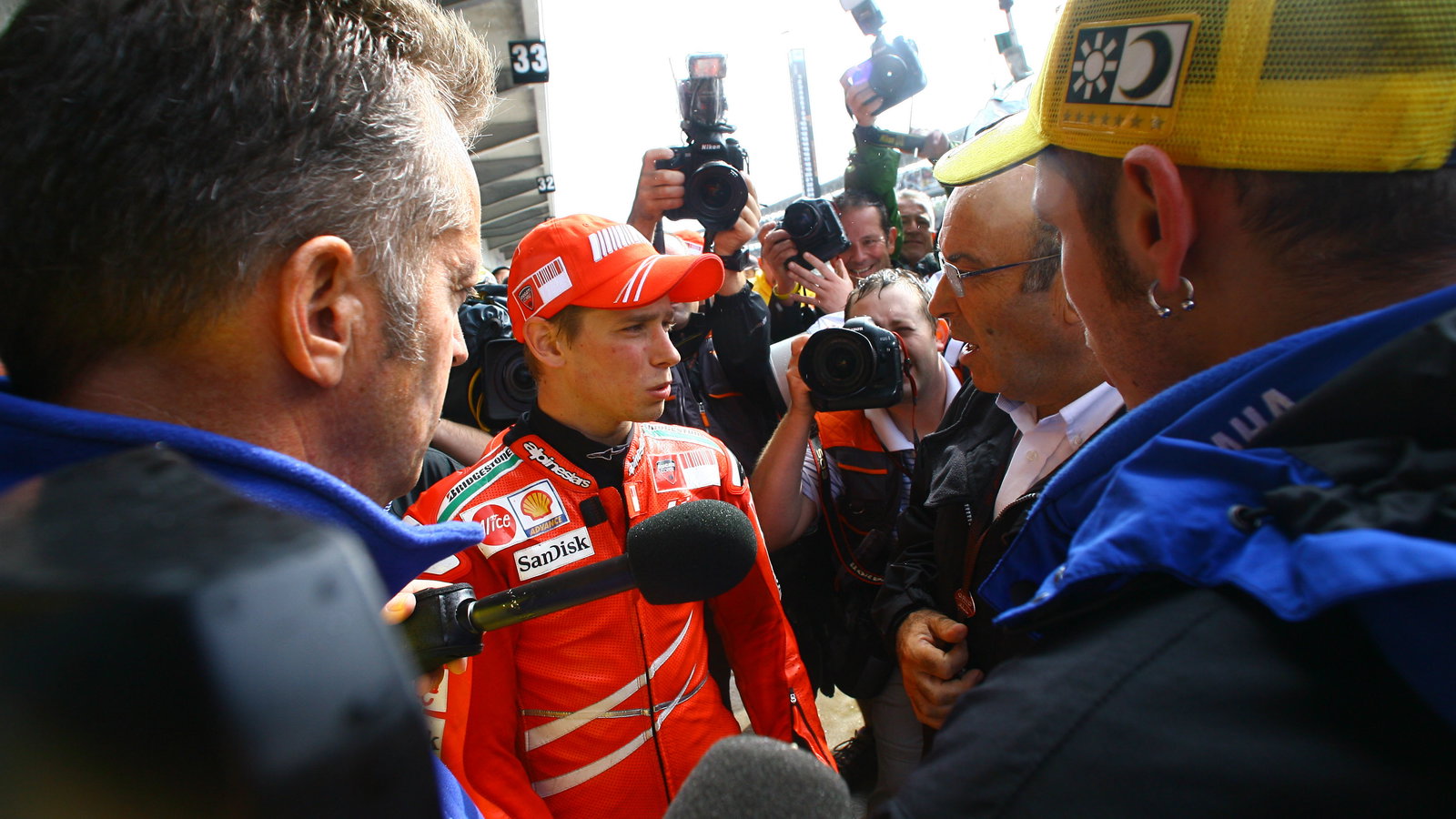 Poncharal, Stoner, Ezpeleta, Rossi, Indianapolis MotoGP 2008