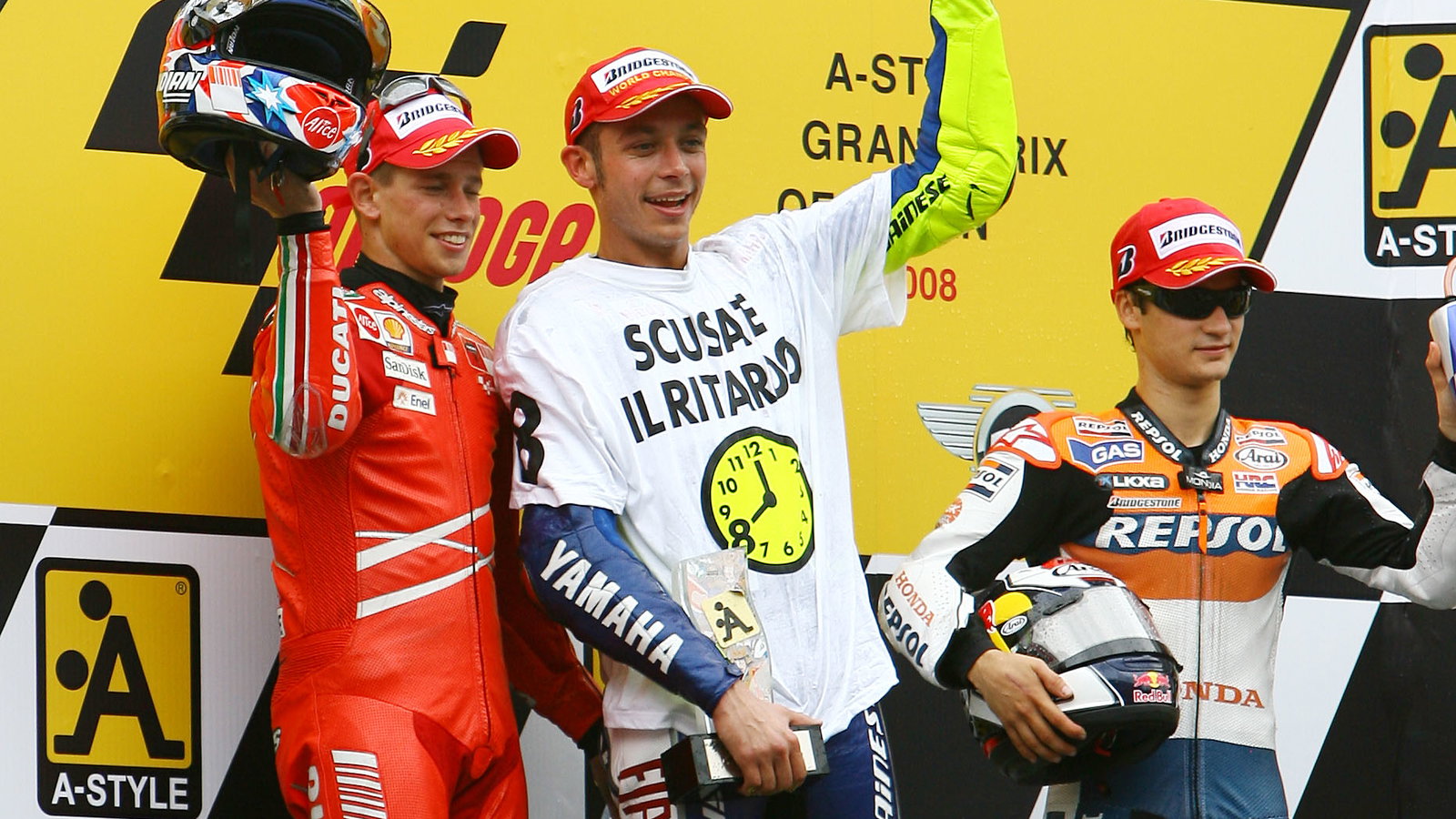 Stoner, Rossi, Pedrosa, Japanese MotoGP Race 2008