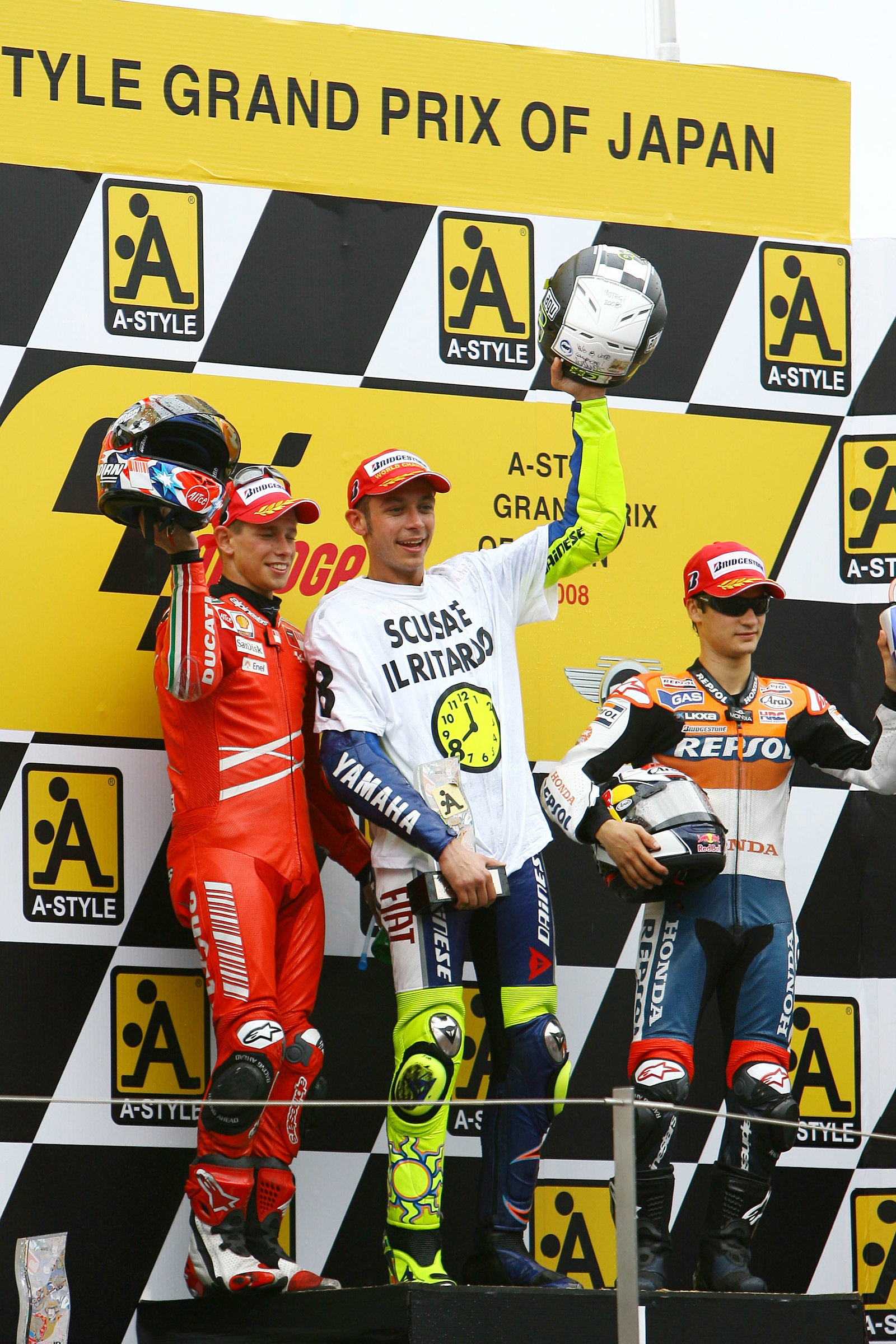Stoner, Rossi, Pedrosa, Japanese MotoGP Race 2008