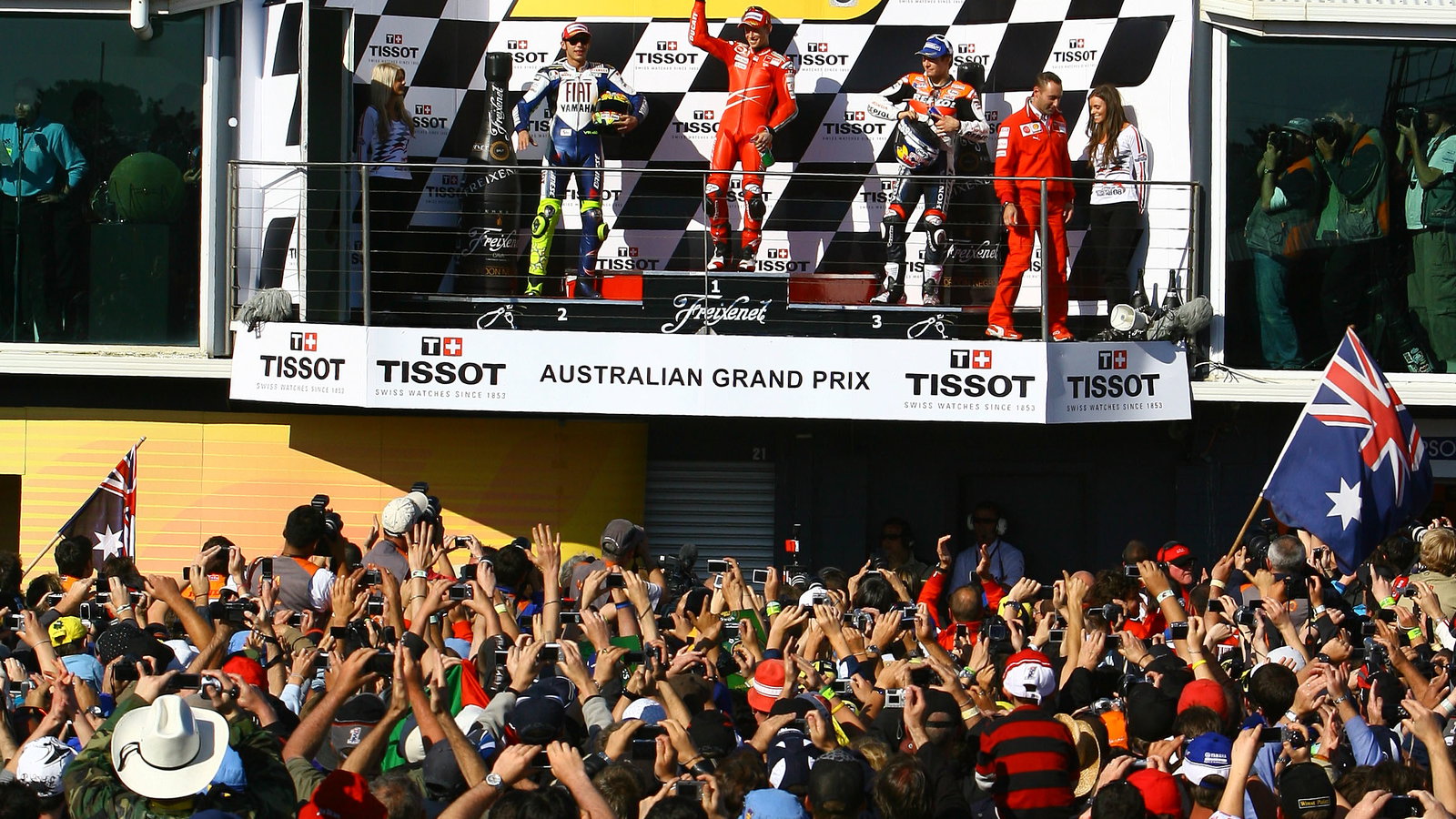 Stoner, Rossi, Hayden, Australian MotoGP 2008