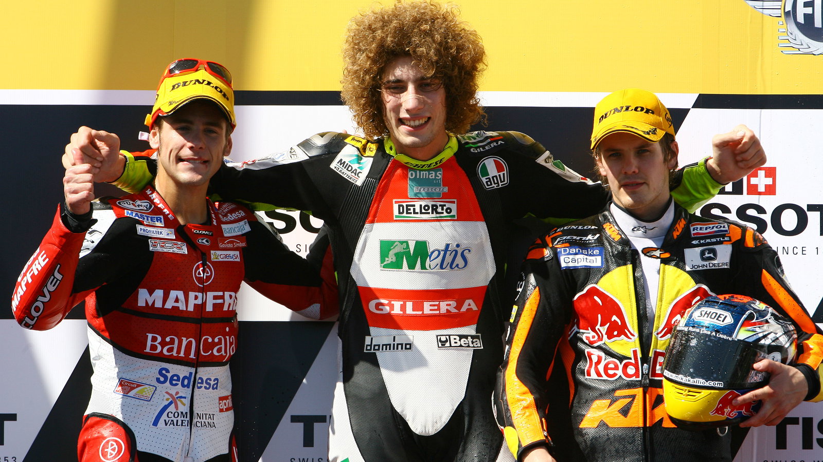 Bautista, Simoncelli and Kallio, Australian 250GP Race 2008