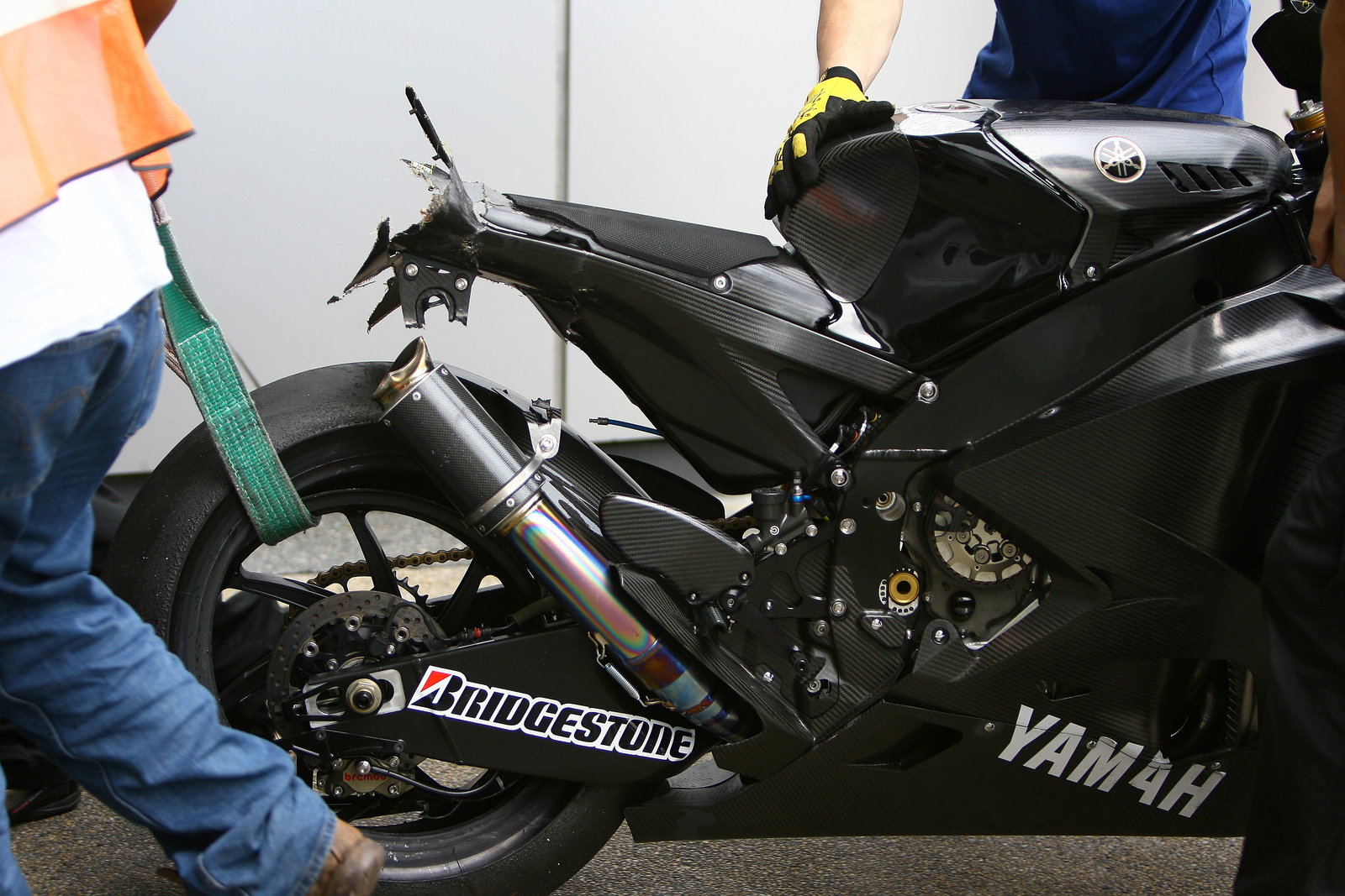 Toselands crashed bike, Sepang MotoGP Test 2008