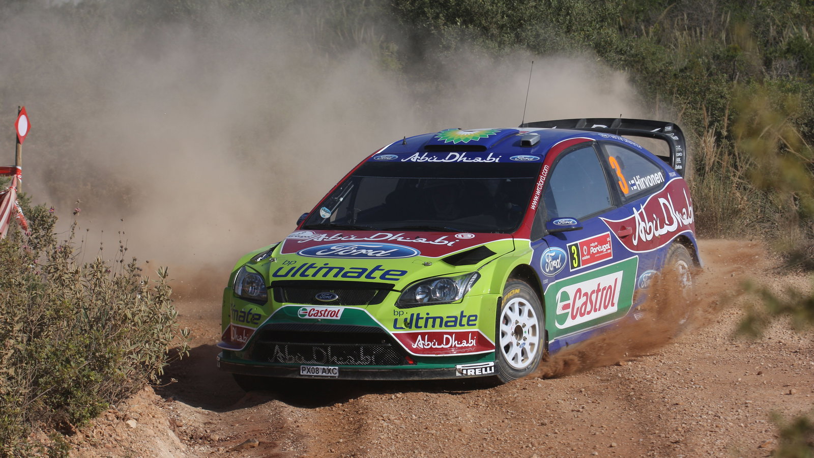 Mikko Hirvonen (FIN) Jarmo Lehtinen(FIN), Ford Focus RS WRC08, BP Ford Abu Dhabi World Rally Team